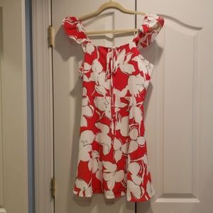 J.O.A. Red and white floral sun dress